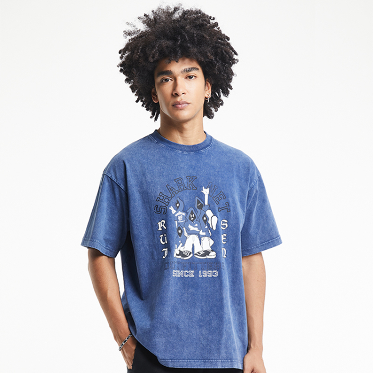 Letters figure print short-sleeved T-shirts