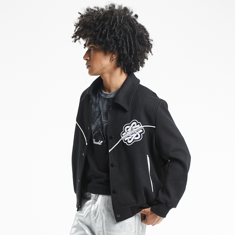 Hip hop High Street Ties Embroidered casual bomber jacket
