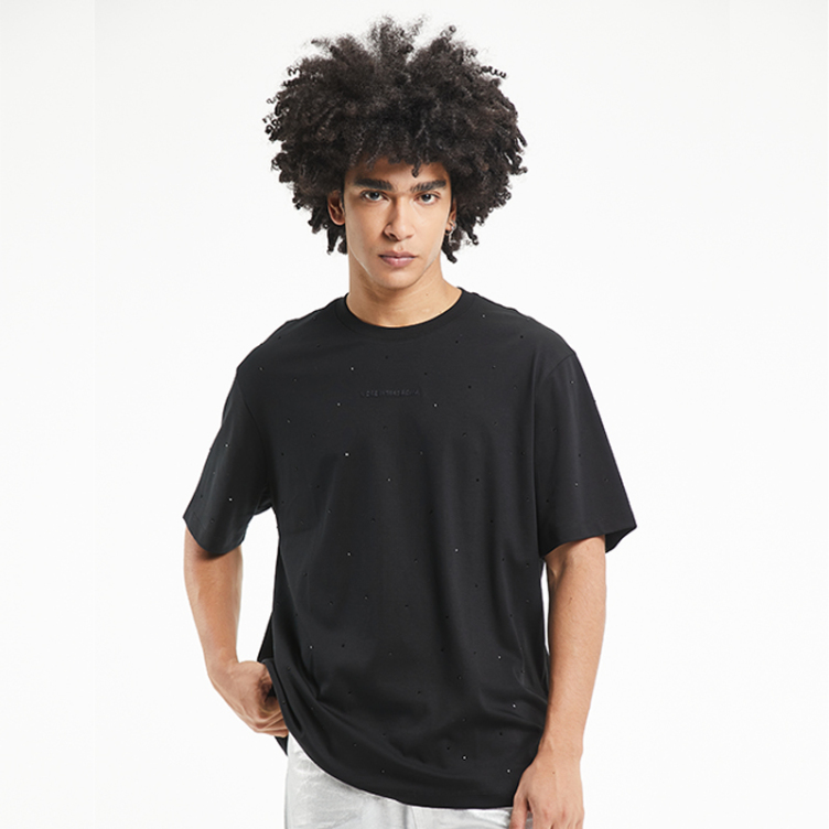 Solid color small dot hole T-shirts