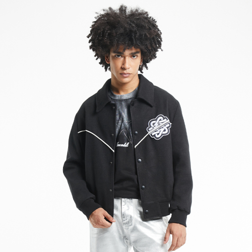 Hip hop High Street Ties Embroidered casual bomber jacket