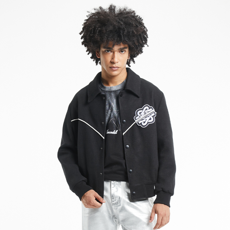 Hip hop High Street Ties Embroidered casual bomber jacket