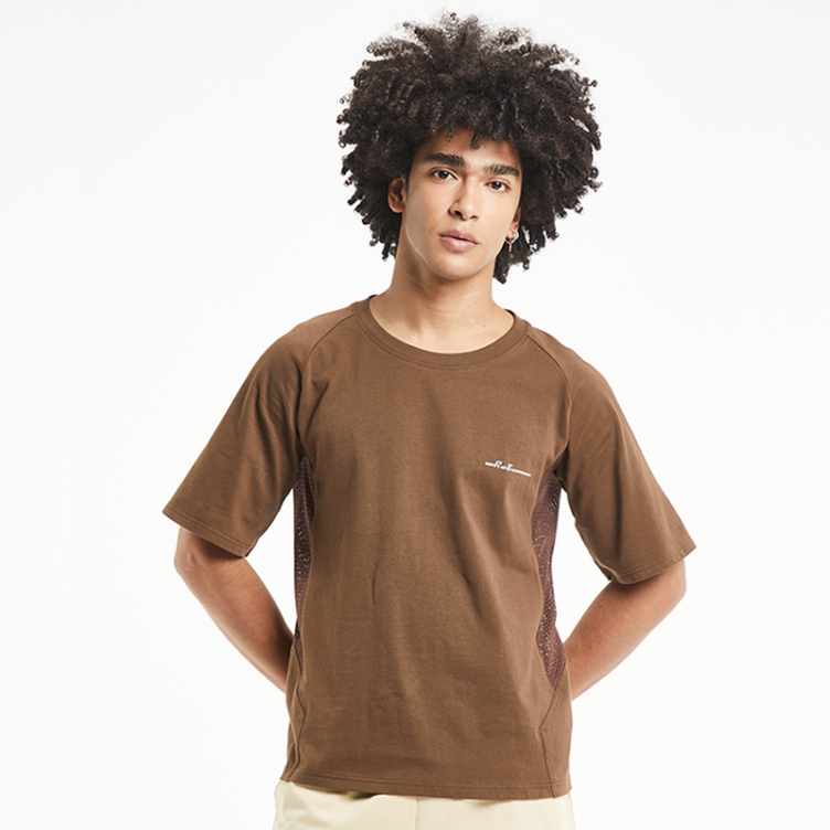 Pure cotton mesh stitching breathable T-shirts