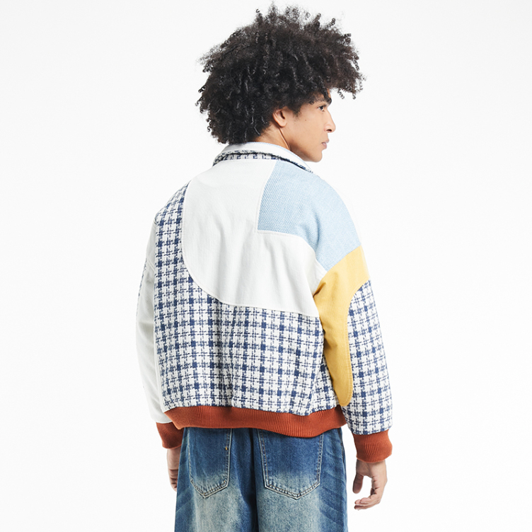 American fashion hip hop patchwork cargo jacket