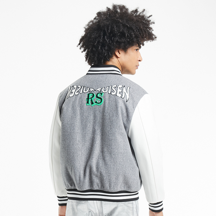 Rainbow striped ribbon letter jacket