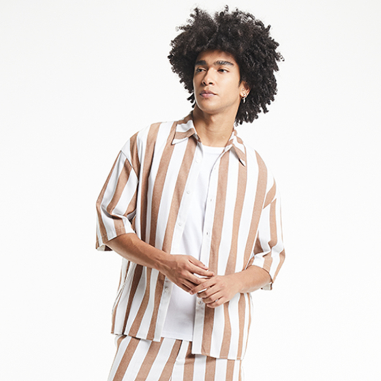 Veritical triped casual shirts