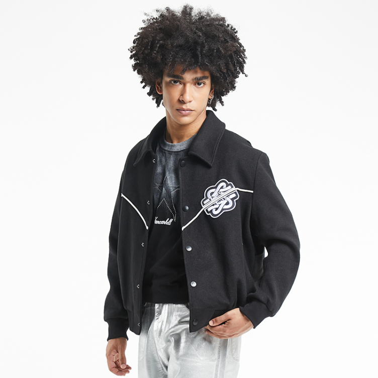 Hip hop High Street Ties Embroidered casual bomber jacket
