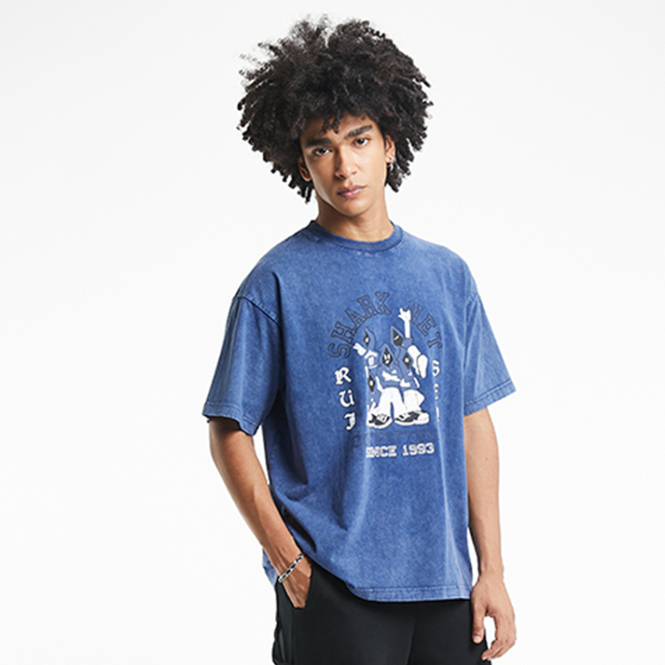 Letters figure print short-sleeved T-shirts