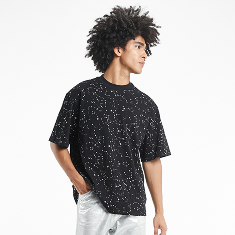 Cool casual chain star pattern trend T-shirts