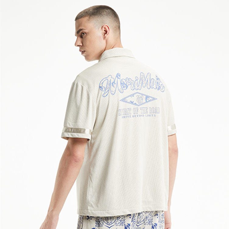 Solid color small pattern print shirts