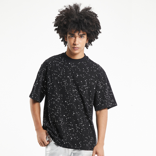 Cool casual chain star pattern trend T-shirts