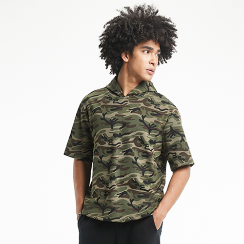 Camouflage short-sleeved hooded T-shirts