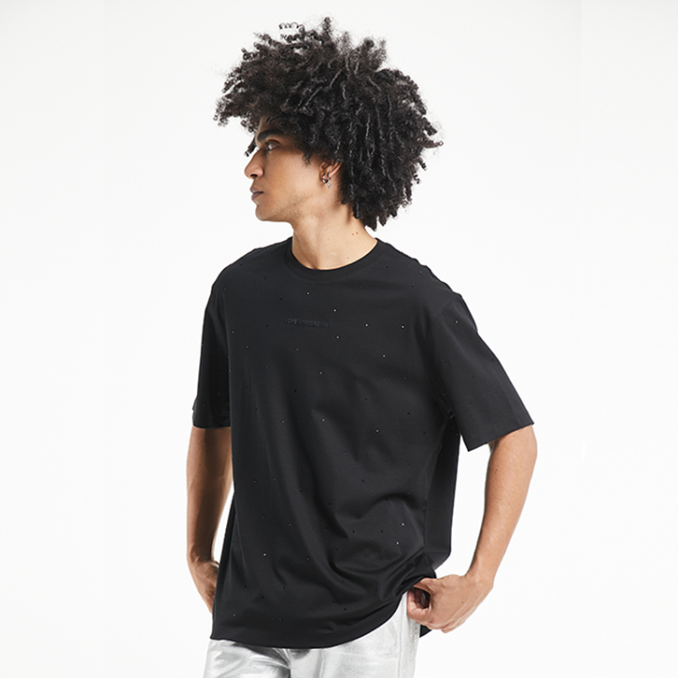Solid color small dot hole T-shirts