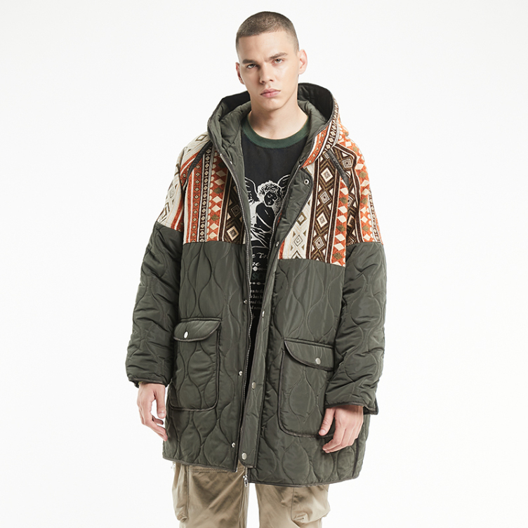 Multi-color pattern 3D printing digital printed quilted jacket