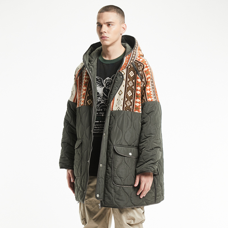 Multi-color pattern 3D printing digital printed quilted jacket