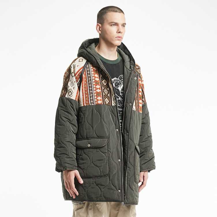 Multi-color pattern 3D printing digital printed quilted jacket