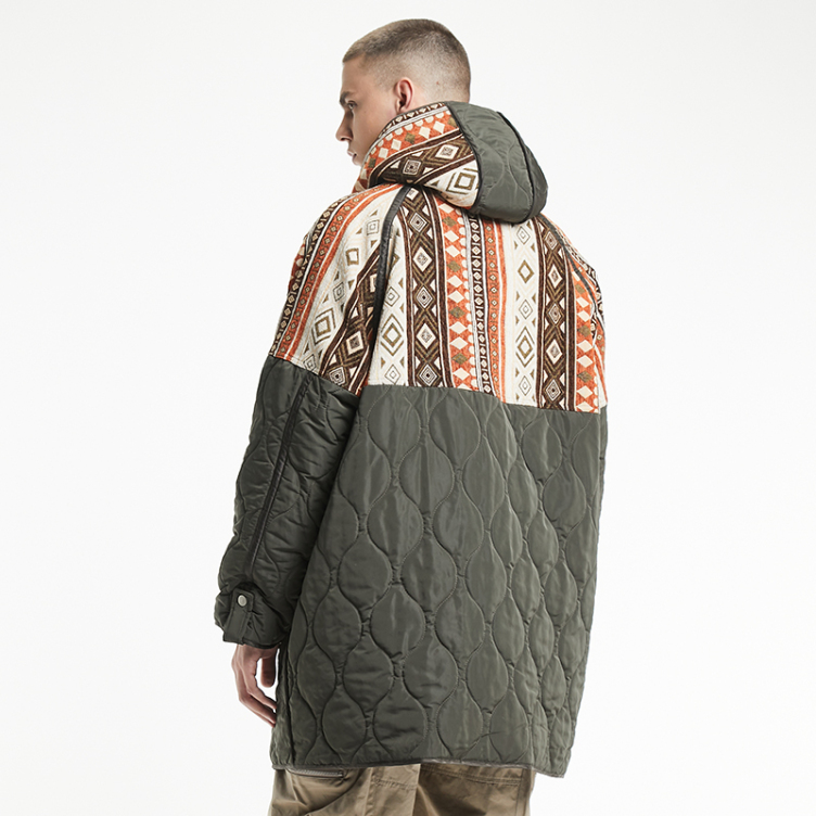 Multi-color pattern 3D printing digital printed quilted jacket