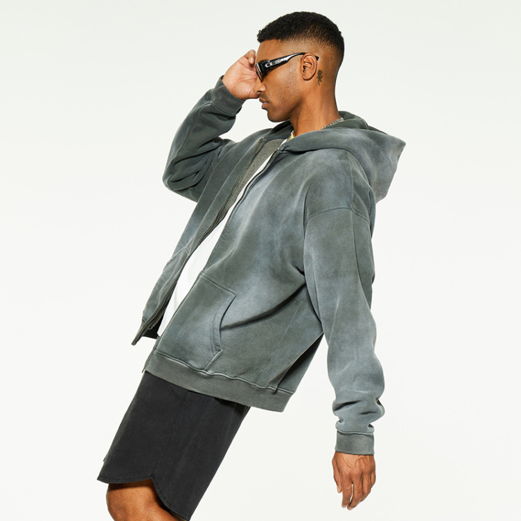 High street spray dye wash hoodies