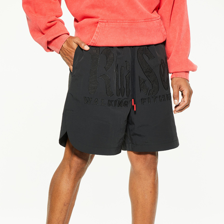 Patch embroidery trend letters short opening shorts