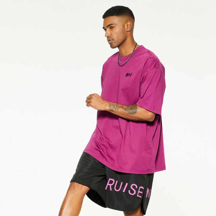 Rose red fashion loose casual short sleeve T-shirts