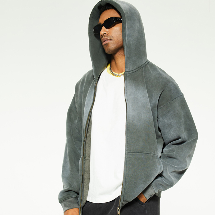 High street spray dye wash hoodies