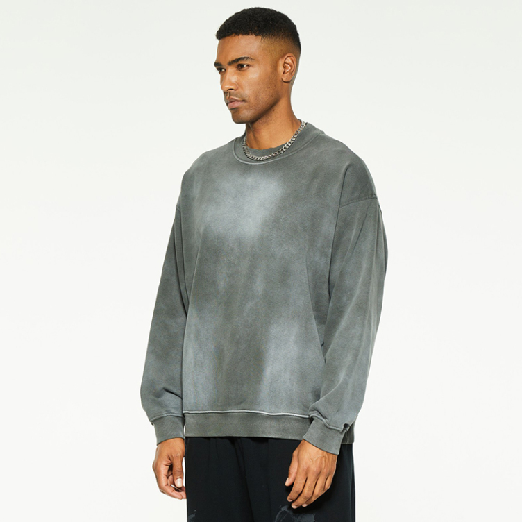 Solid color loose wash to make old sweatshirts