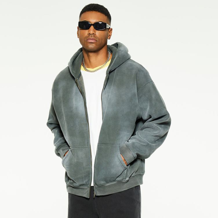 High street spray dye wash hoodies