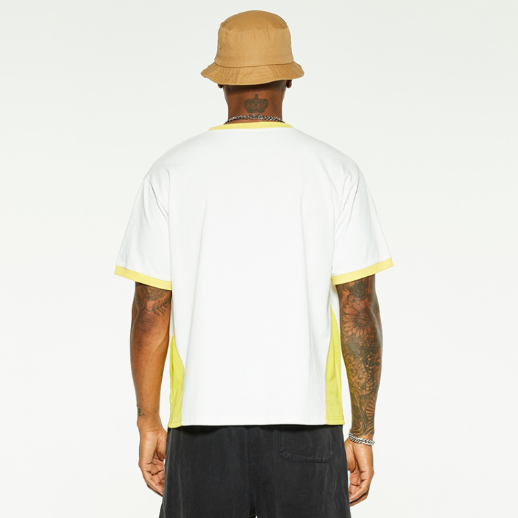 Short-sleeved casual color matching T-shirts