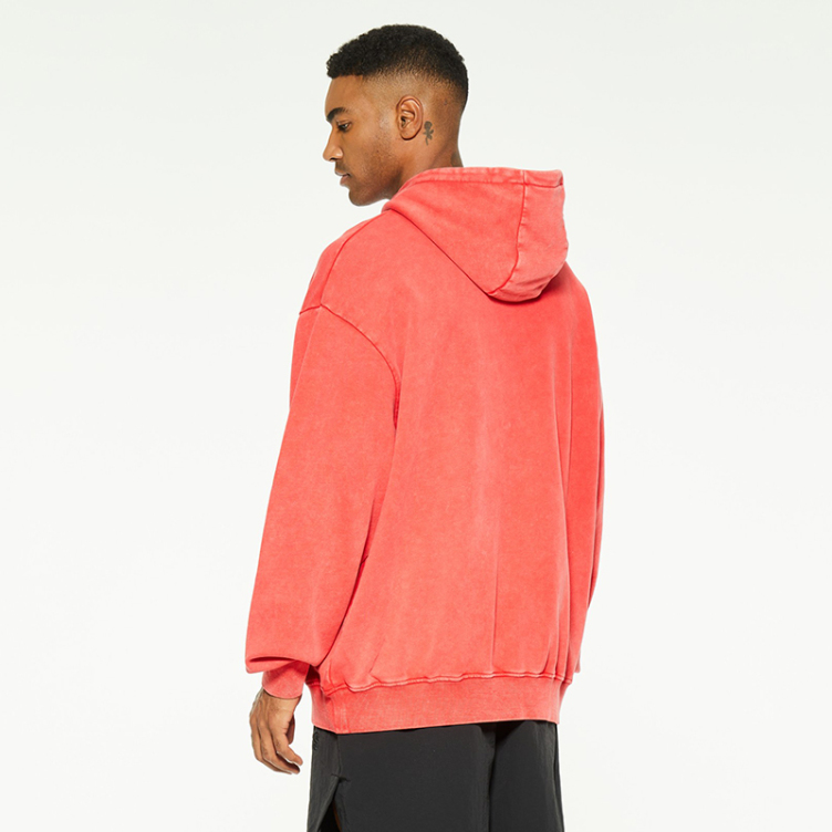Trend heavy solid color high street pullover hoodies