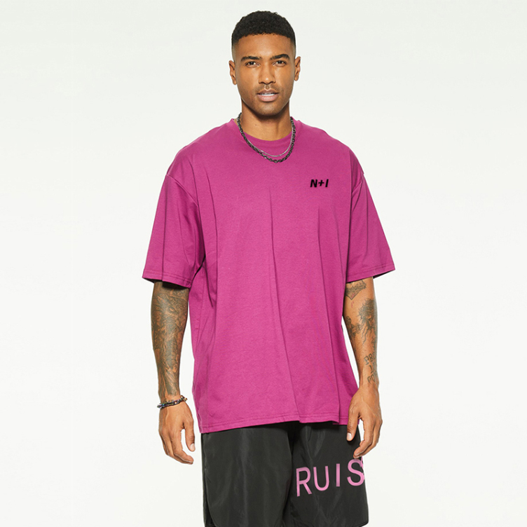 Rose red fashion loose casual short sleeve T-shirts