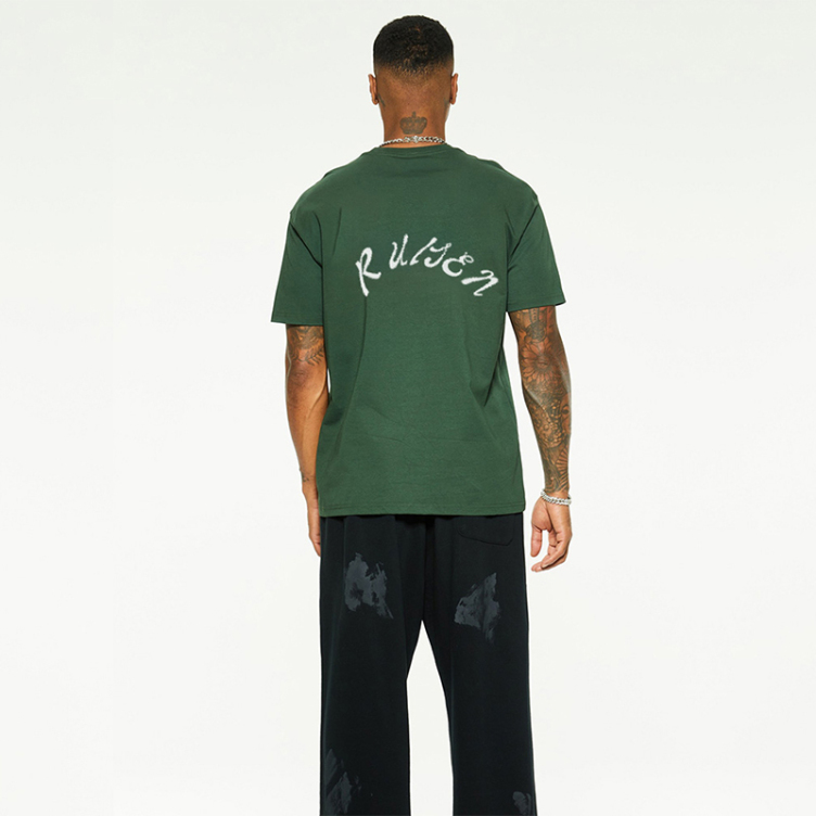Simple pure color letters print comfortable T-shirts