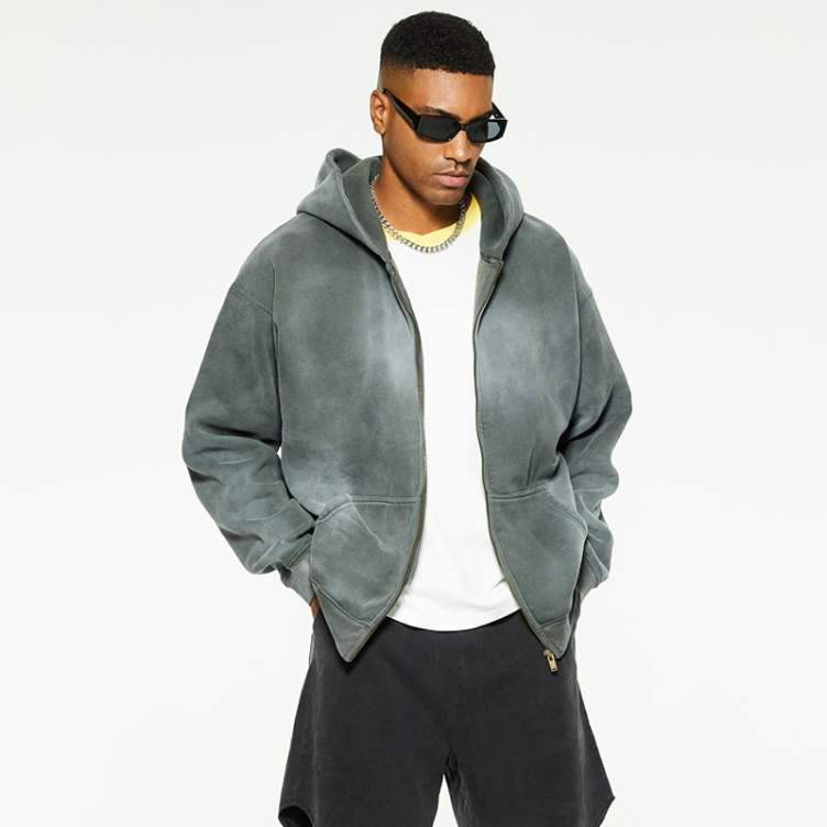 High street spray dye wash hoodies