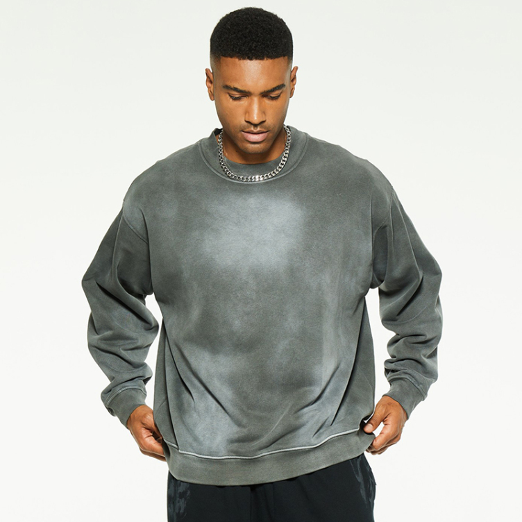 Solid color loose wash to make old sweatshirts