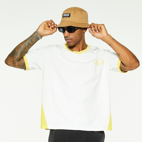Short-sleeved casual color matching T-shirts
