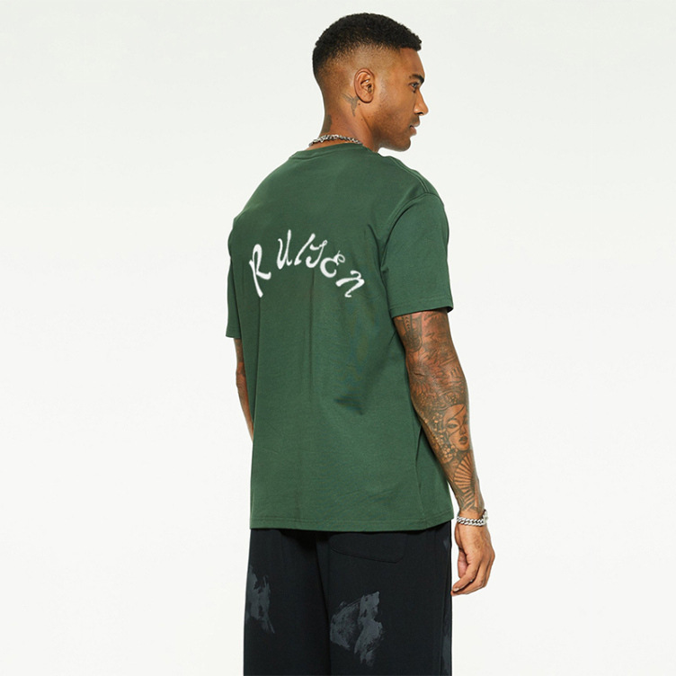 Simple pure color letters print comfortable T-shirts