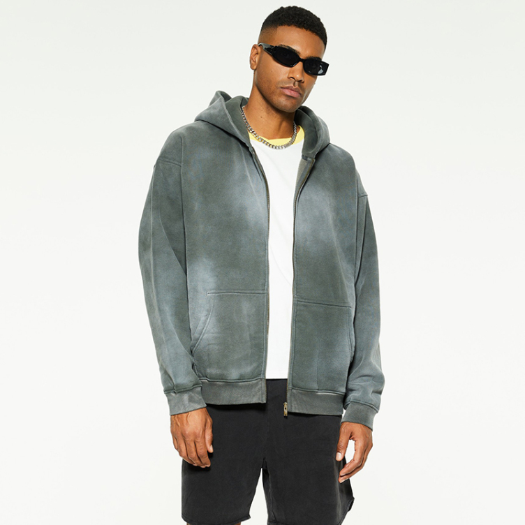 High street spray dye wash hoodies