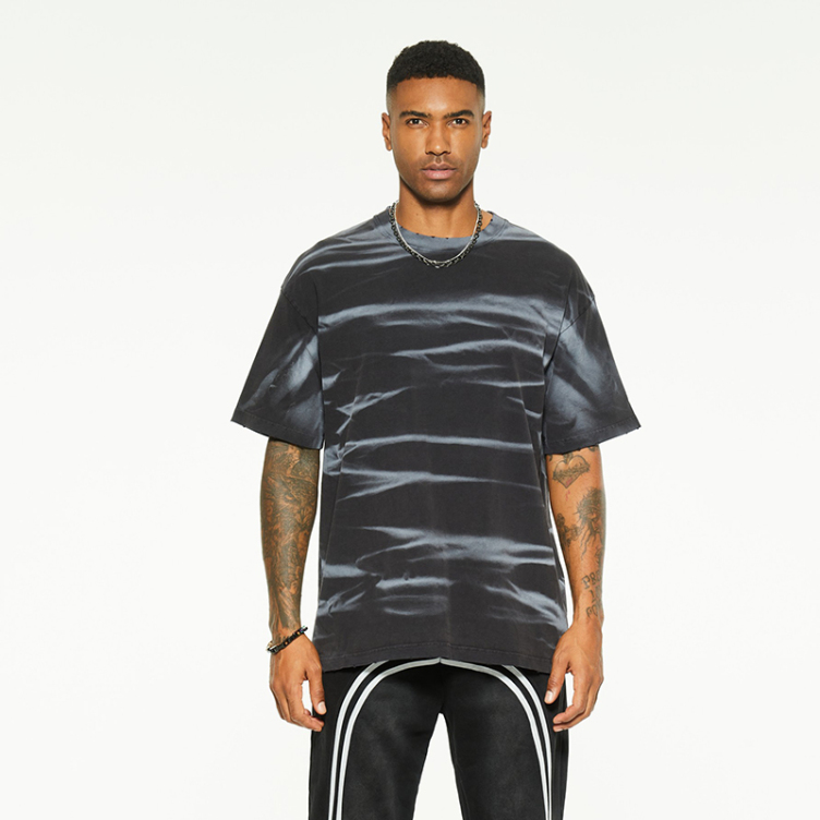 Washed bay striped short sleeve T-shirts