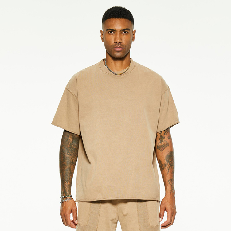 Drop-shoulder cotton short-sleeved T-shirts