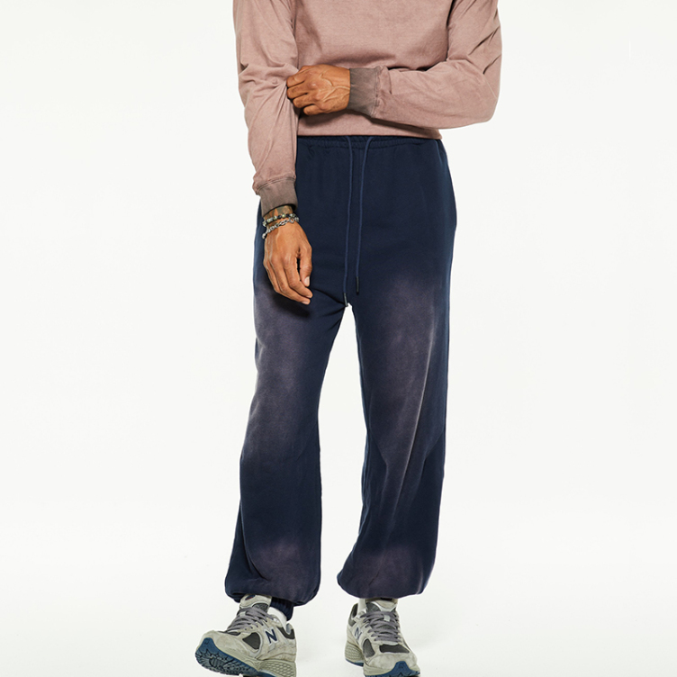 Fashion loose straight wash old casual drawstring pants