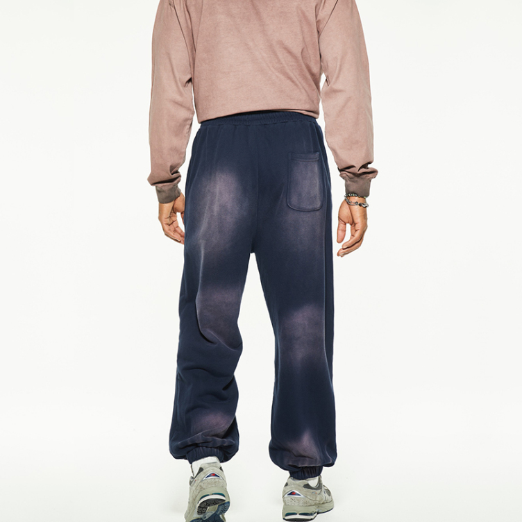 Fashion loose straight wash old casual drawstring pants