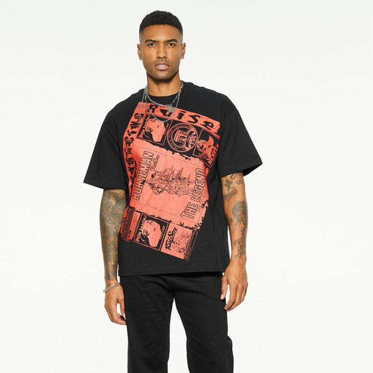 American vintage printed cotton comfortable T-shirtS
