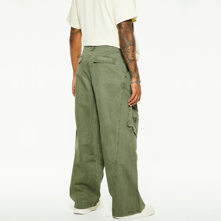 American vintage design multi-pocket cargo pants