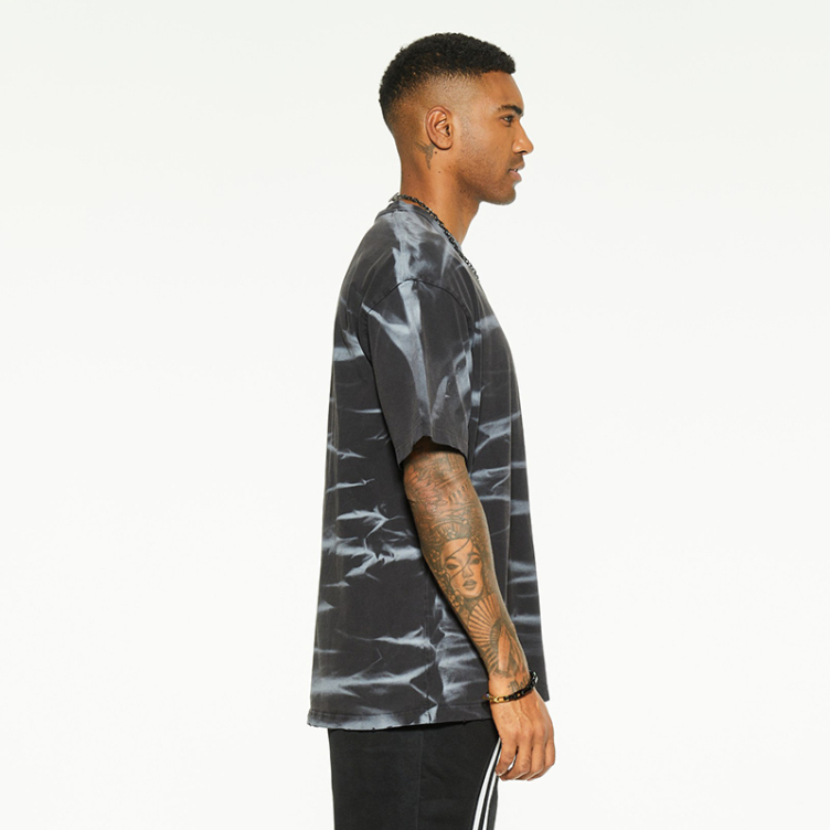 Washed bay striped short sleeve T-shirts