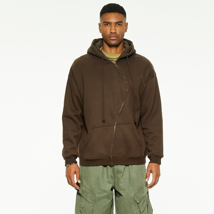 Spray dye old irregular zipper hipster hoodies