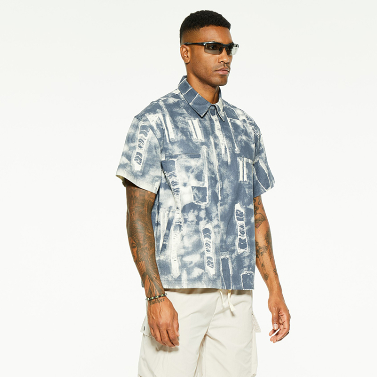 Stylish washed and ripped denim shirts