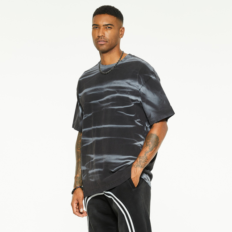Washed bay striped short sleeve T-shirts