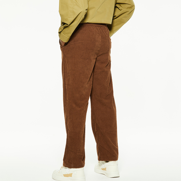 Corduroy lace-up wide leg pants