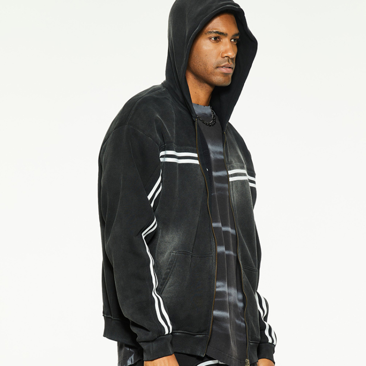 Loose casual jet horse hooded sweatshirt jackets