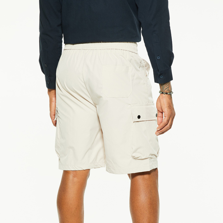 Minimalist straight leg lace-up casual shorts
