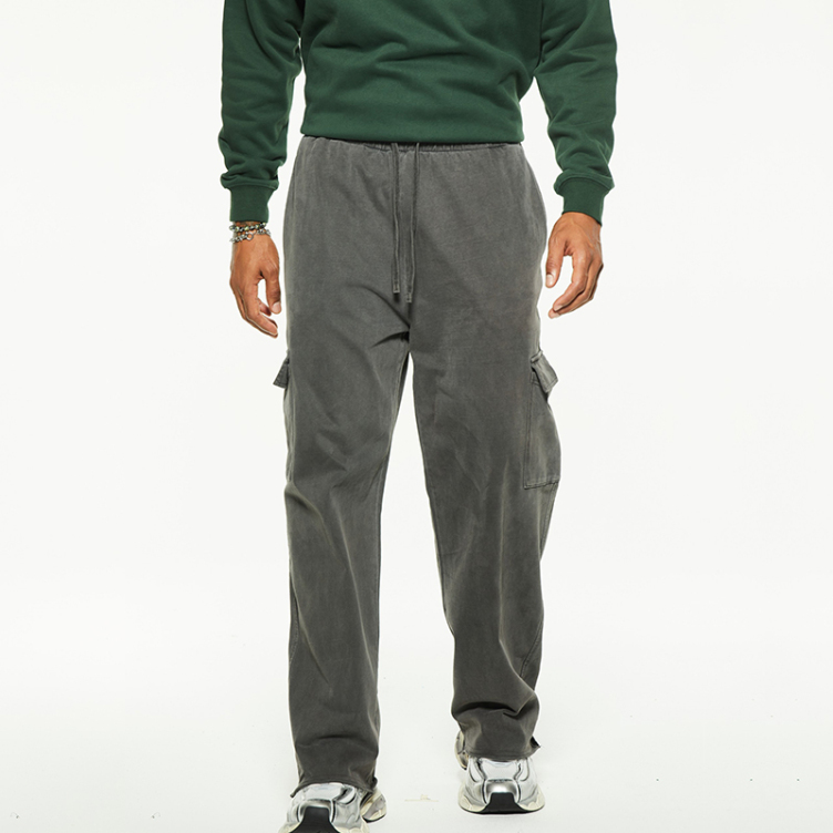 High quality padded and thickened loose straight cargo pants