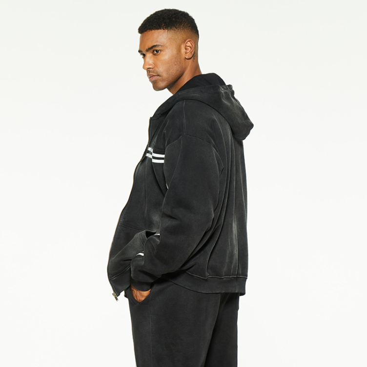 Loose casual jet horse hooded sweatshirt jackets